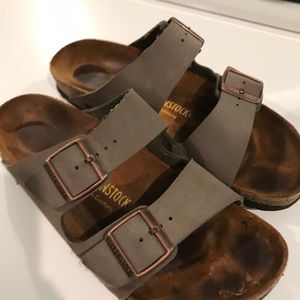 Taupe widestrap birkenstock Sandal